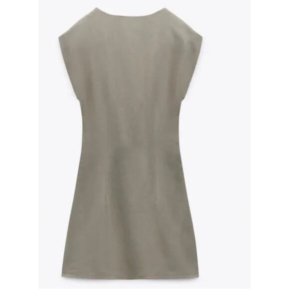 Zara army green twist front cutout mini dress size M chic baddie party bodycon - Picture 9 of 16